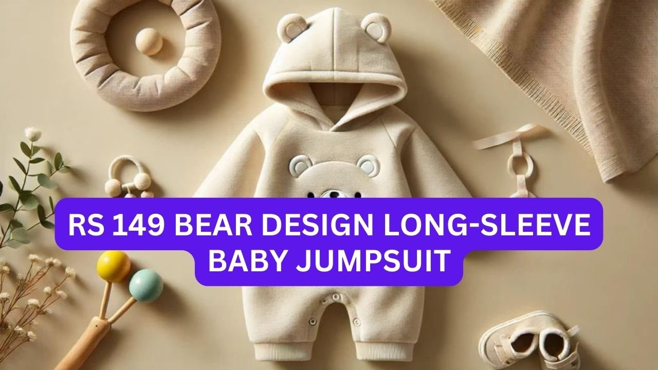 RS 149 Bear Design Long-Sleeve Baby Jumpsuit