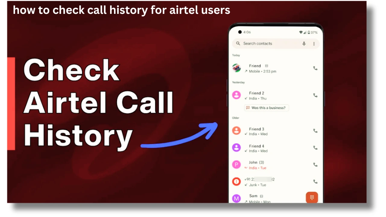 how to check call history in airtel